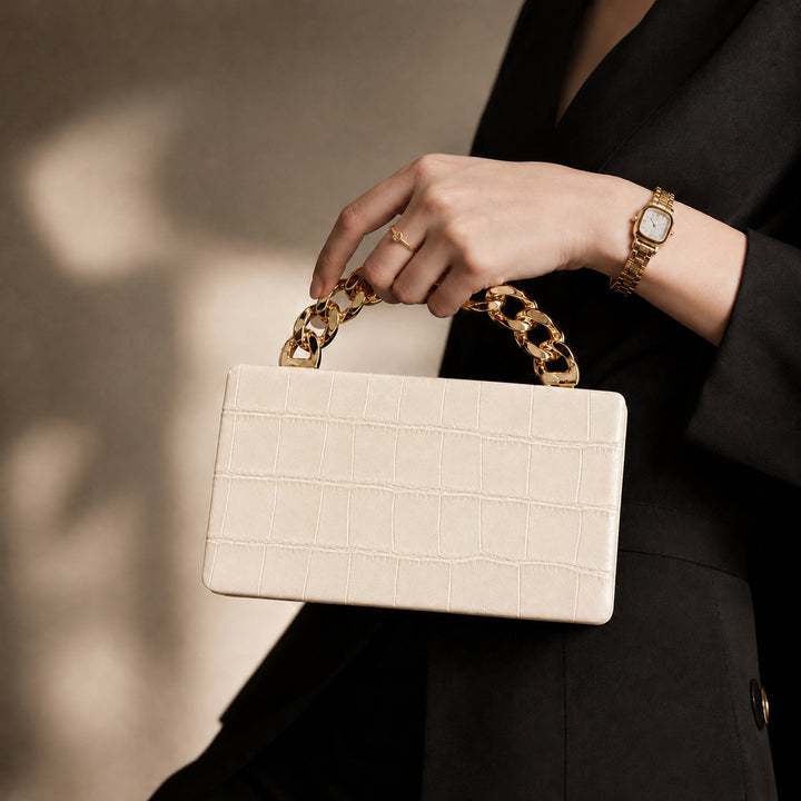 Strukturierte Python-Prägung Handtasche