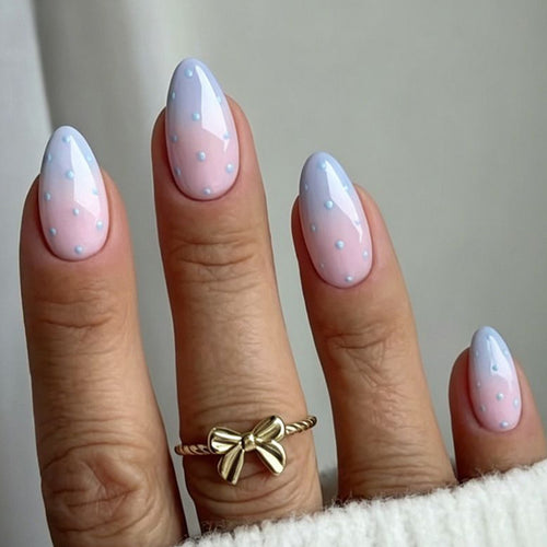 Elegante Polka Dot Langanhaltende Gel Nagelkunst Karnz