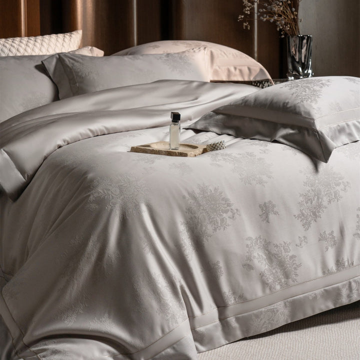 Luxus Damask Jacquard Satingewebe Bettwäsche Set mit Hotelstil Saum