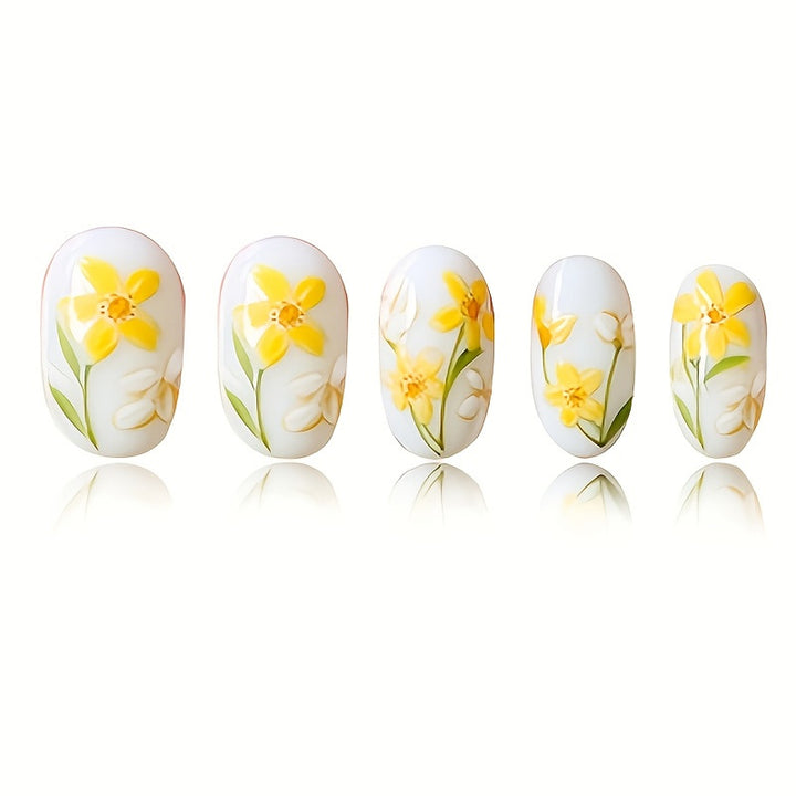 Blumen-Themen Press-on-Nagelkunst-Set Karnz