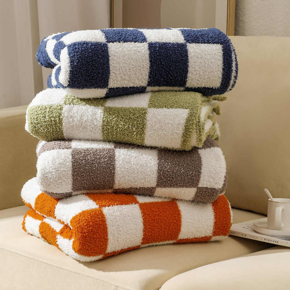 Gemütliche Karomuster-Fleece-Decke