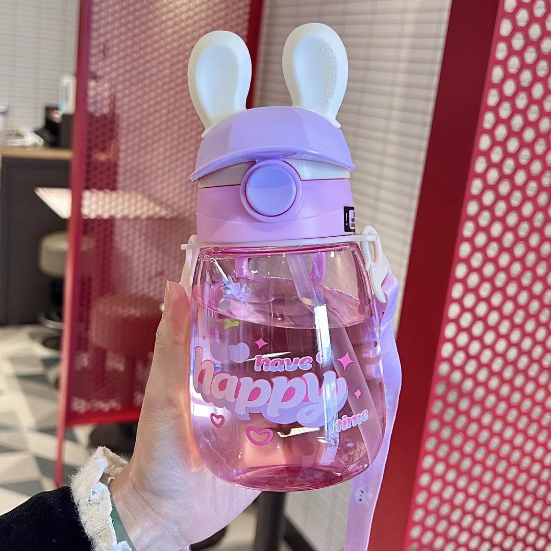 Damen Stilvolle Wasserflasche mit Bunny-Deckel Karnz