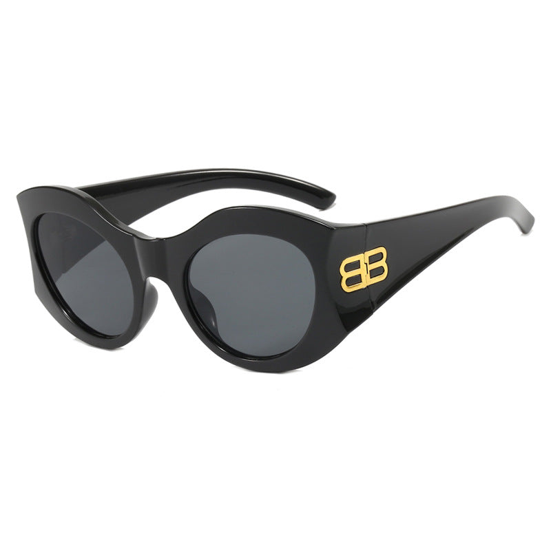Damen stilvolle Cat-Eye Sonnenbrille mit hochglänzendem Design und schützenden Gläsern Karnz
