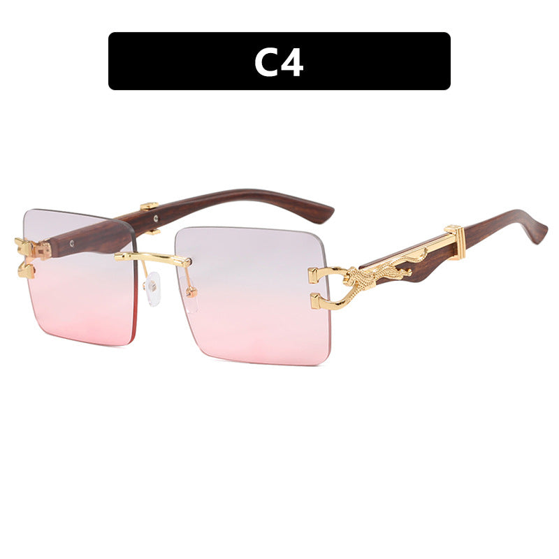 Damen elegante quadratische Sonnenbrille mit hochwertigem Holzrahmen Karnz