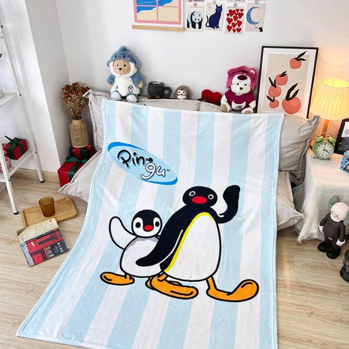 Lustige Illustrierte Pinguin Plüsch-Wurfdecke