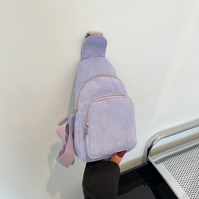 WoMulti-Fächige Corduroy Sling Bag Karnz