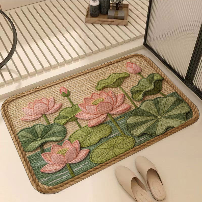 Dekorative Lotus Wasserlilie Badematte