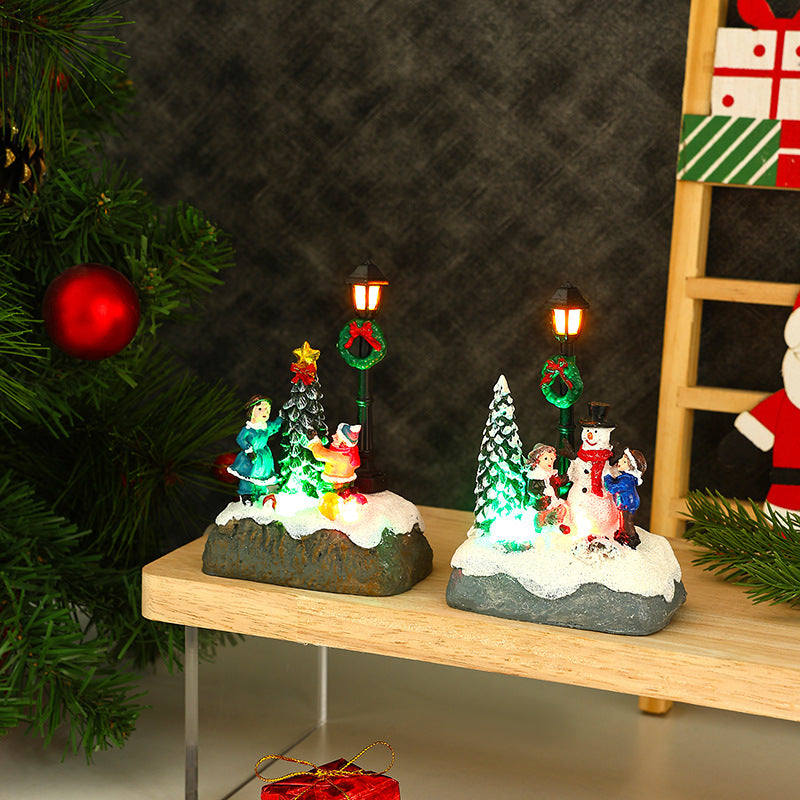 Nostalgische Weihnachtsdorf Szene Karnz