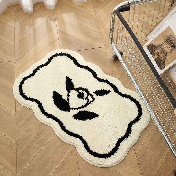Floral Plüsch-Teppich