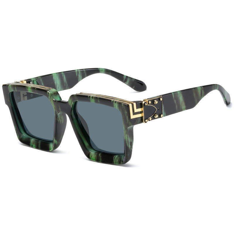 Damen quadratische Designer-Sonnenbrille mit auffälligem Rahmen Karnz