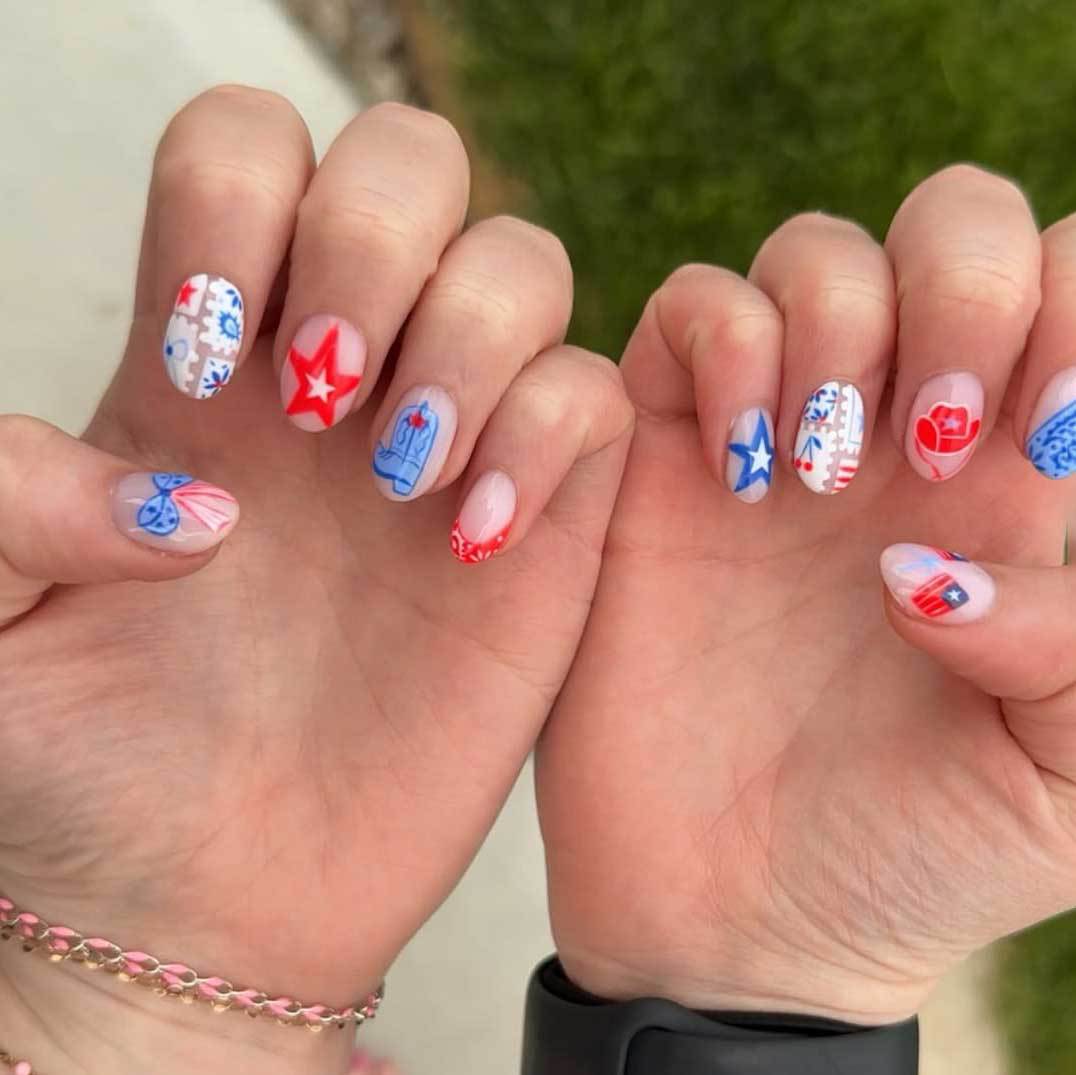 Patriotisches Nagelkunstset