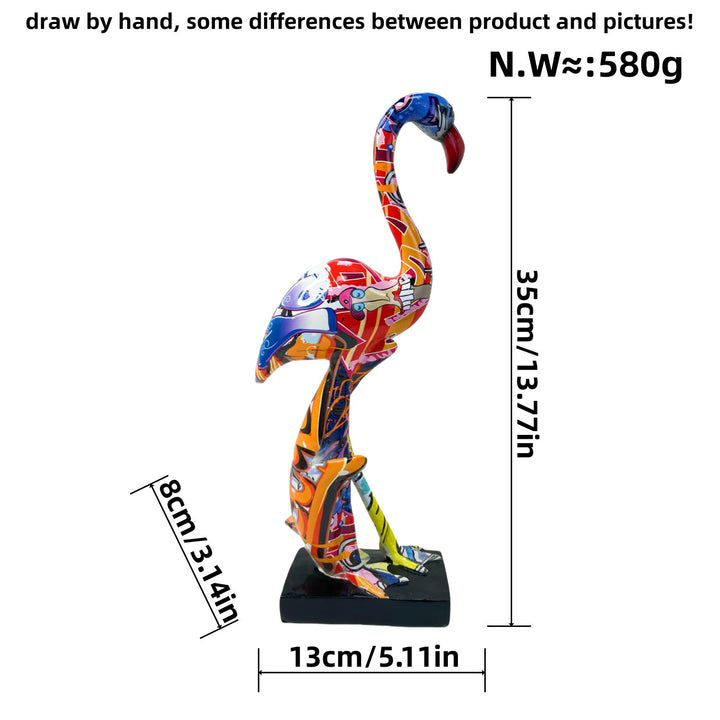 Künstlerisch gestaltete Flamingo Skulptur Karnz