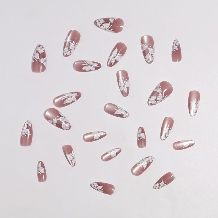 Premium Künstlerische Druck-Nagelset mit Floralen Akzenten Karnz