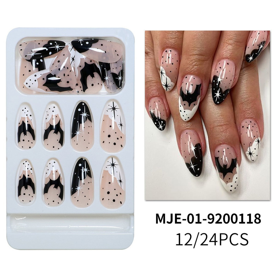 Künstlerisches Abstract Press-On Nagelset Karnz