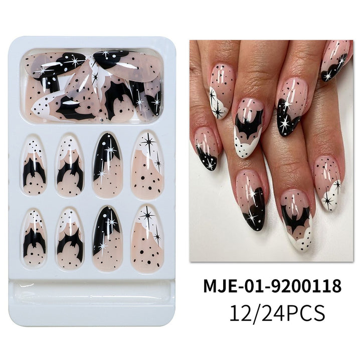 Künstlerisches Abstract Press-On Nagelset Karnz