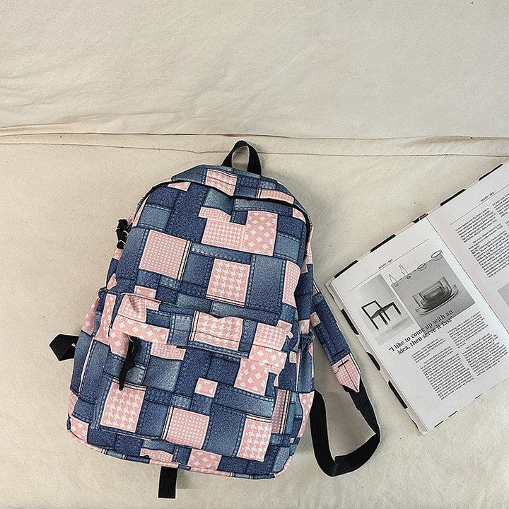 Umweltfreundlicher Denim-Patchwork-Rucksack