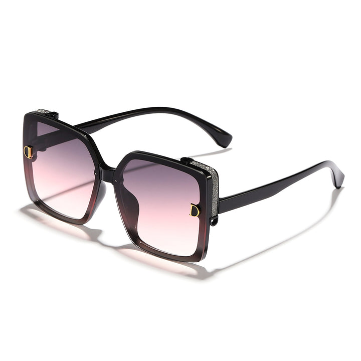 Damen Designer-Sonnenbrille mit luxuriösem Rahmen und glitzernden Details Karnz
