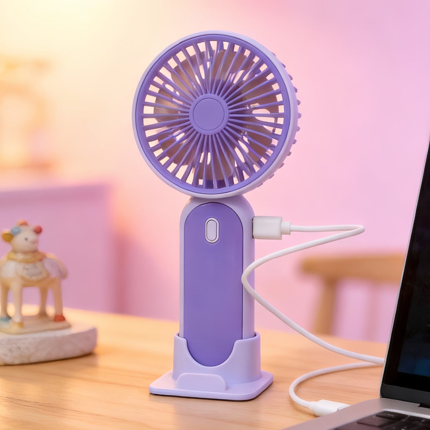 Damen Tragbarer USB-Handventilator mit flexiblem Standfuß Karnz