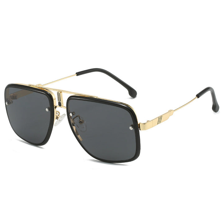 Damen modische Oversized-Sonnenbrille mit goldenen Akzenten Karnz