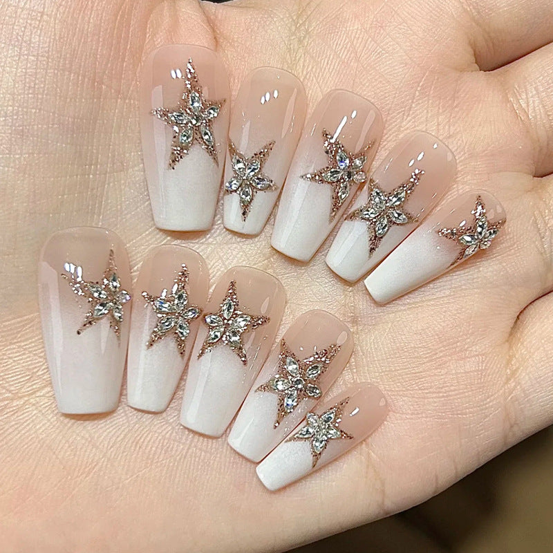 Glänzendes dekoratives Press-On-Nagelset Karnz