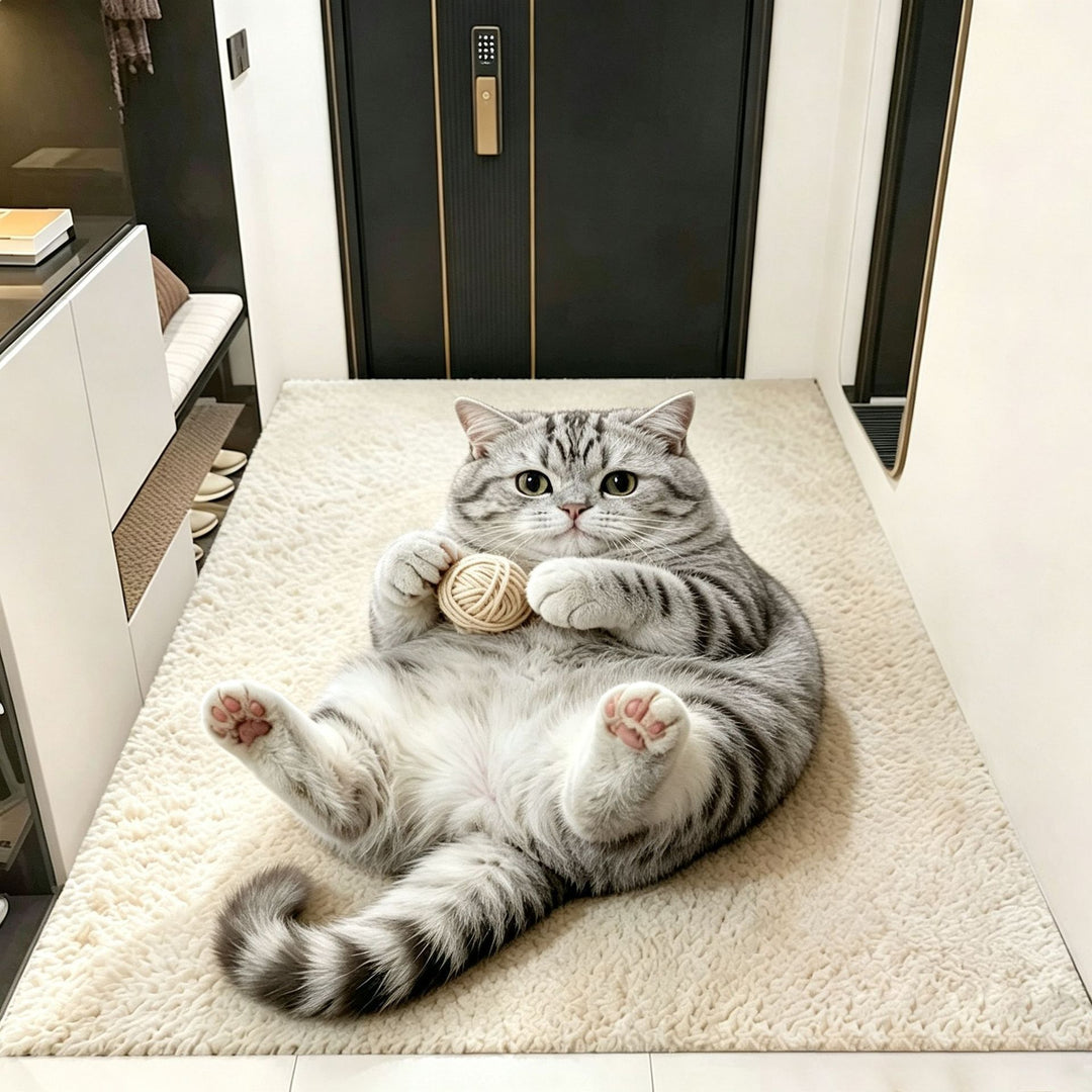 Plüsch Katzen-Themen Teppich