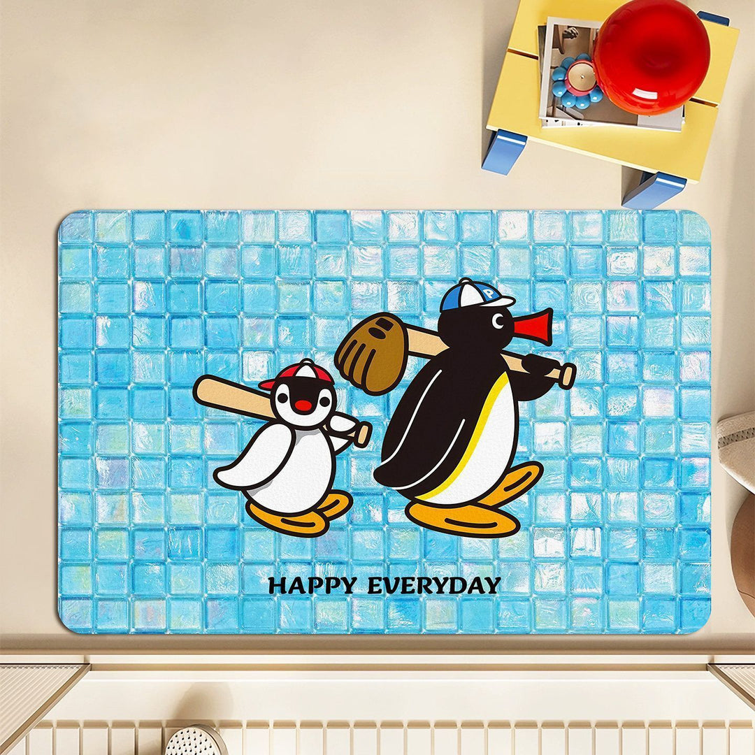 Süßes Pinguin-Themen-Badezimmermatte