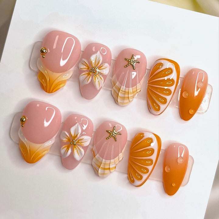 Tropisch Obst Inspiriertes Press-On Nagelset