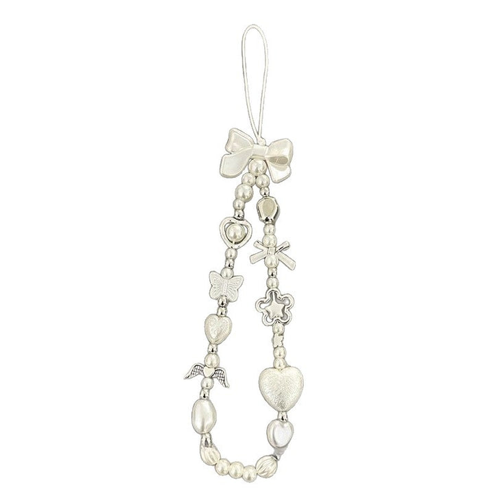 Herz und Schmetterling Charm Perlenarmband Karnz