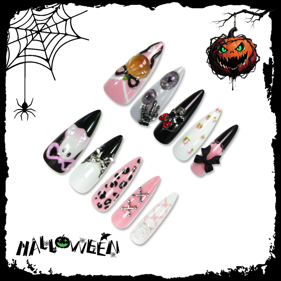 Glamouröse Kunstnägel mit exklusiven Halloween-Motiven Karnz