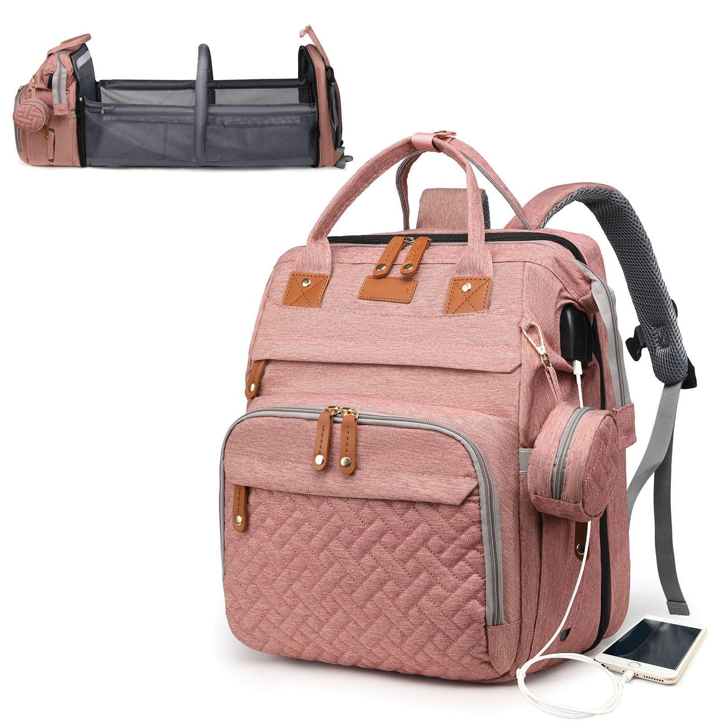 Unisex Multifunktionaler Rucksack mit abnehmbarem Reißverschluss und isolierter Fächer Karnz