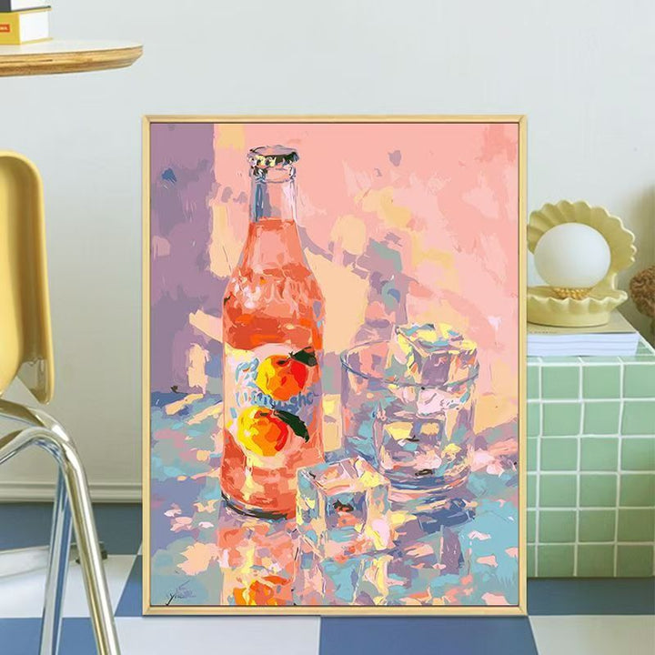 Retro-inspirierte Getränkeflaschen-Canvas-Kunst Karnz
