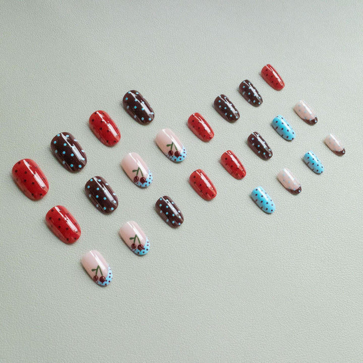 Künstlerisches Kirsch-Themen-Nagelkunst-Set
