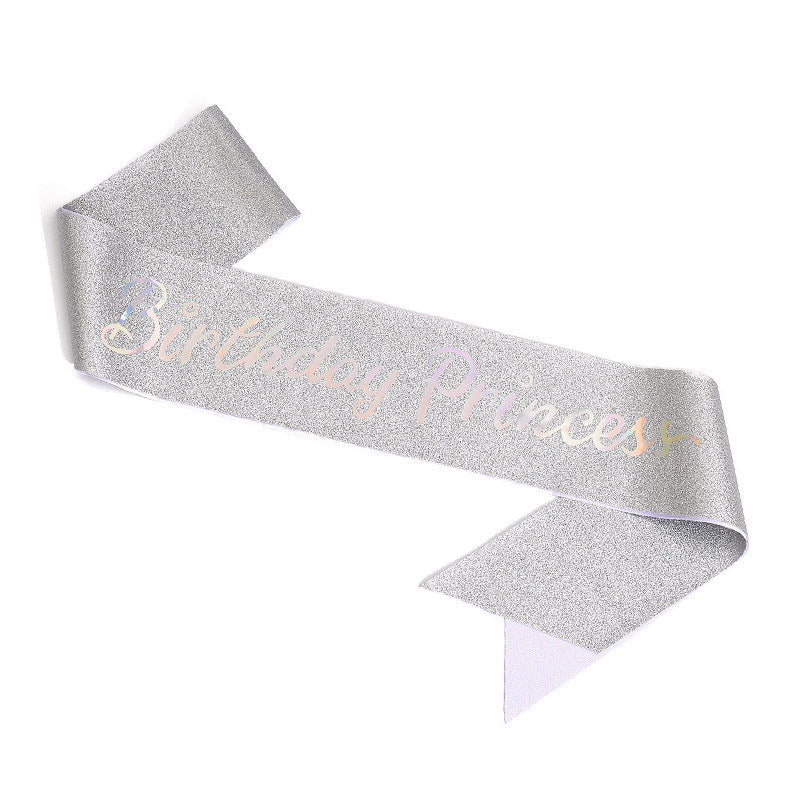 Damen Glitzernde Prinzessinnenkrone mit Birthday Princess Schärpe Karnz
