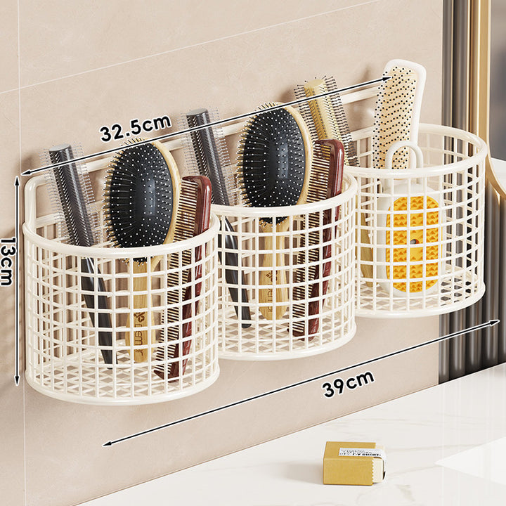 Wandmontierter Triple-Mesh Badezimmerorganizer Korb für Bürsten, Kämme und Schwämme