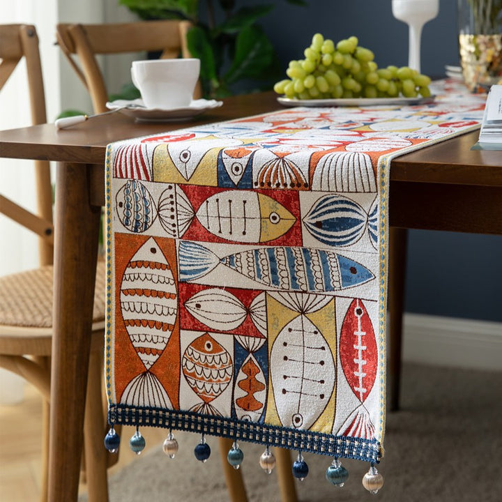 Künstlerisches Fischdesign Tischläufer