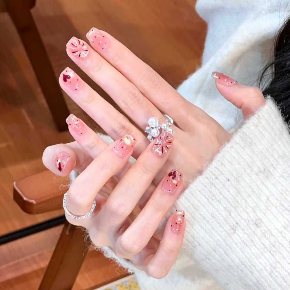 Künstlerisches Floral Press-On Nageldesign Karnz 1787394846