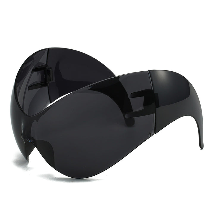 Oversized futuristische Schild Sonnenbrille Karnz