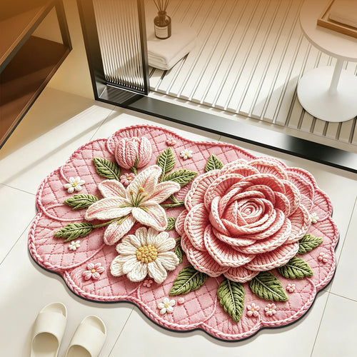 Blumeninspiriertes besticktes Badetuch