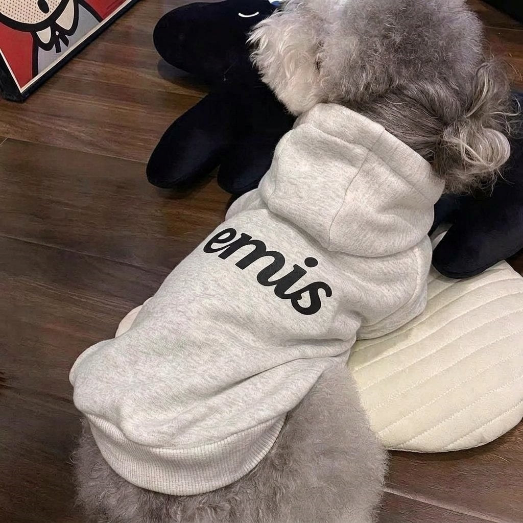 Hund Kapuzen-Pullover Sweatshirt mit weichem Fleece-Futter & geripptem Saum