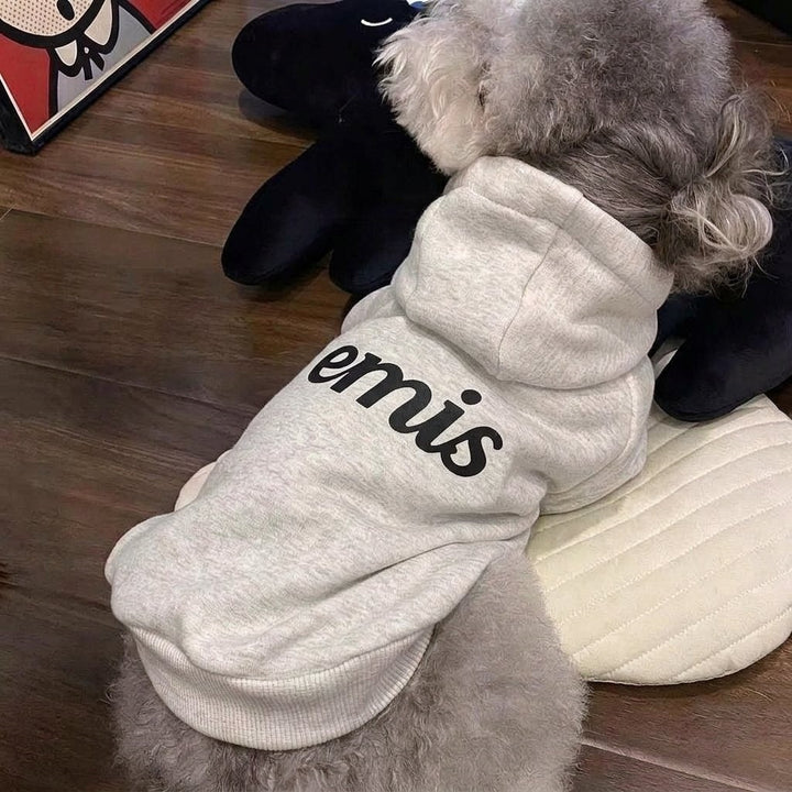 Hund Kapuzen-Pullover Sweatshirt mit weichem Fleece-Futter & geripptem Saum