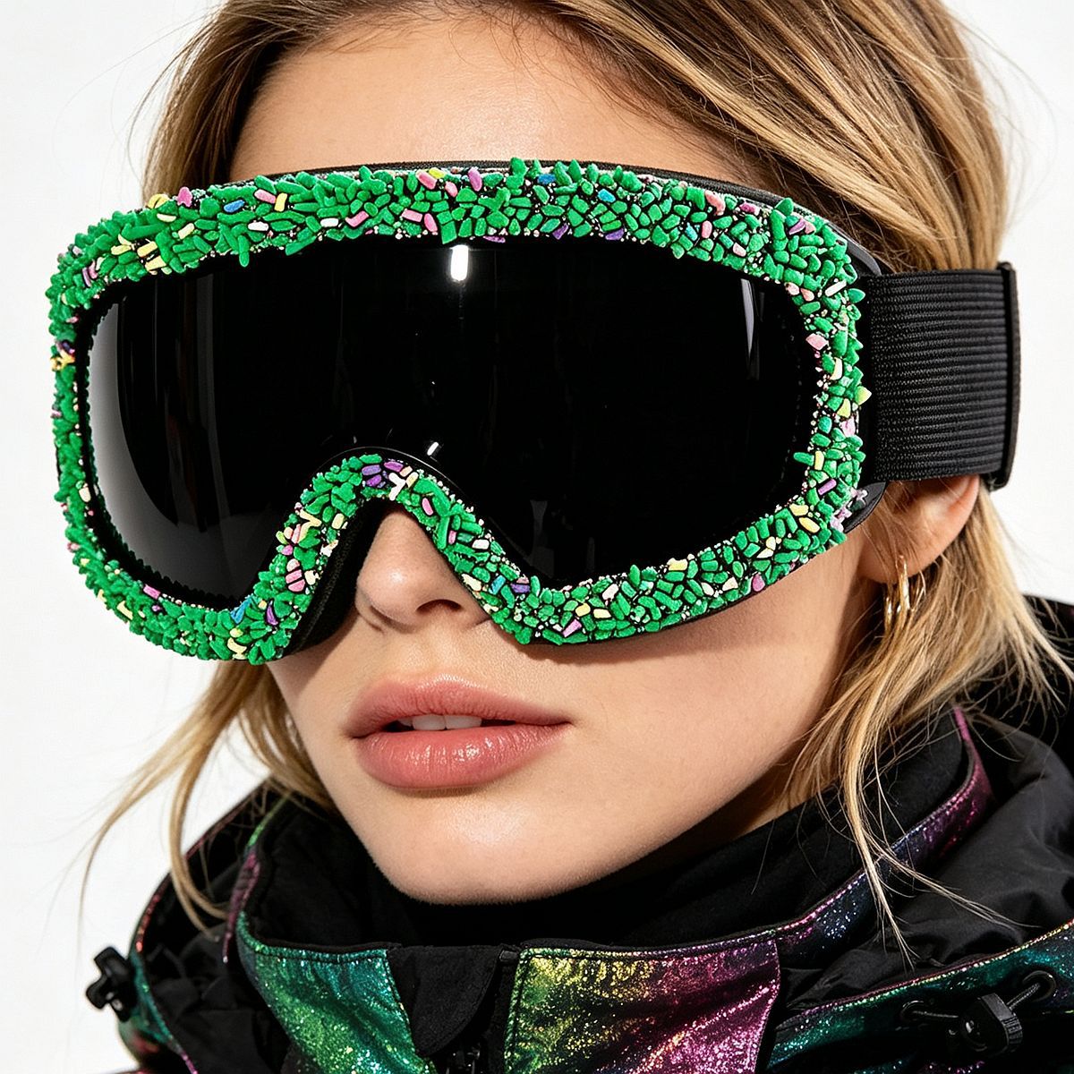 Damen Ski-Schutzbrille im kreativen Design mit bunten Akzenten Karnz