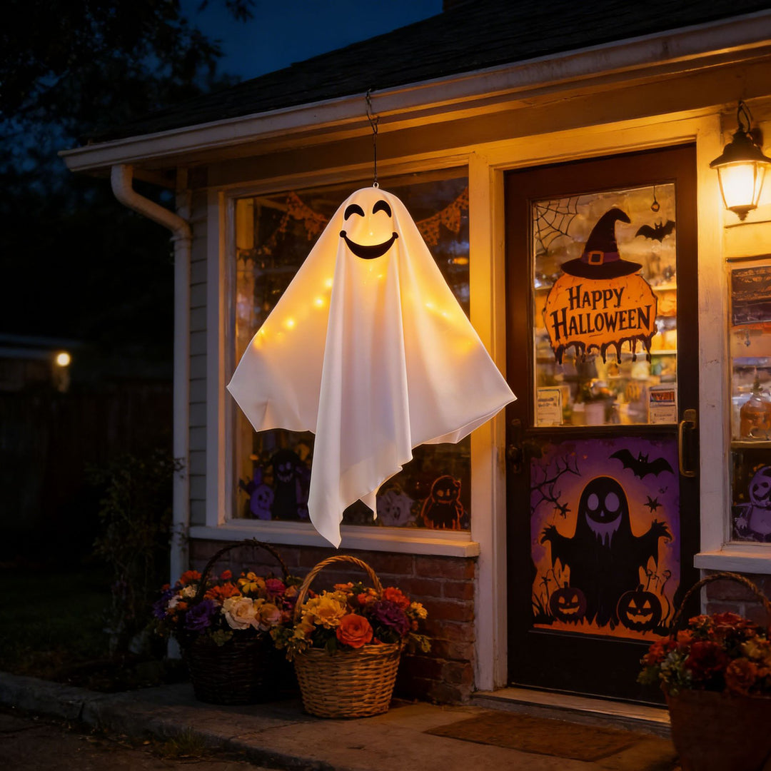 Dekorative Halloween Geistfigur mit LED-Beleuchtung