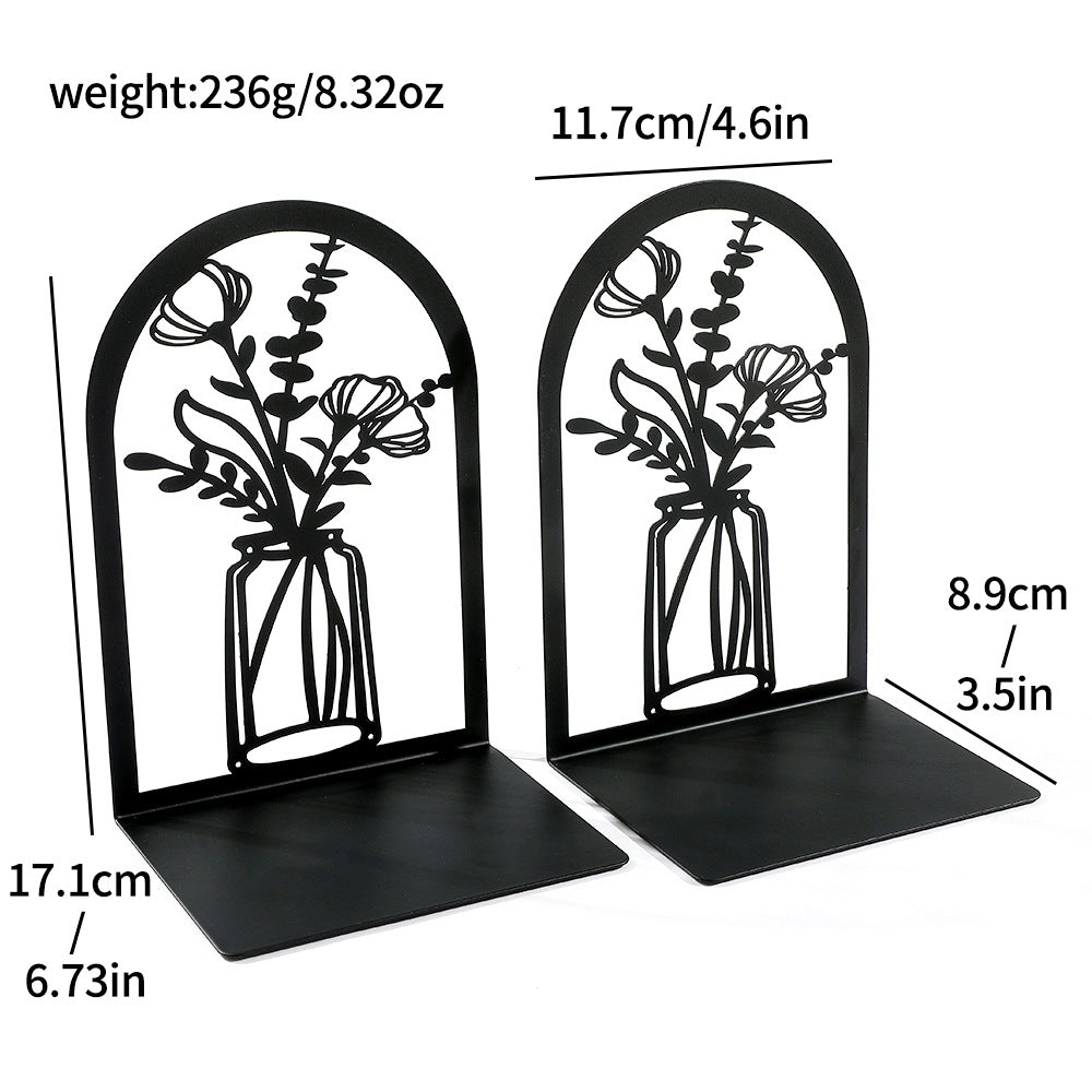 Elegante florale Metall-Buchstützen