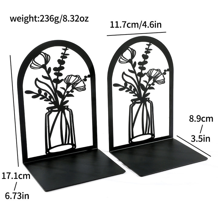 Elegante florale Metall-Buchstützen