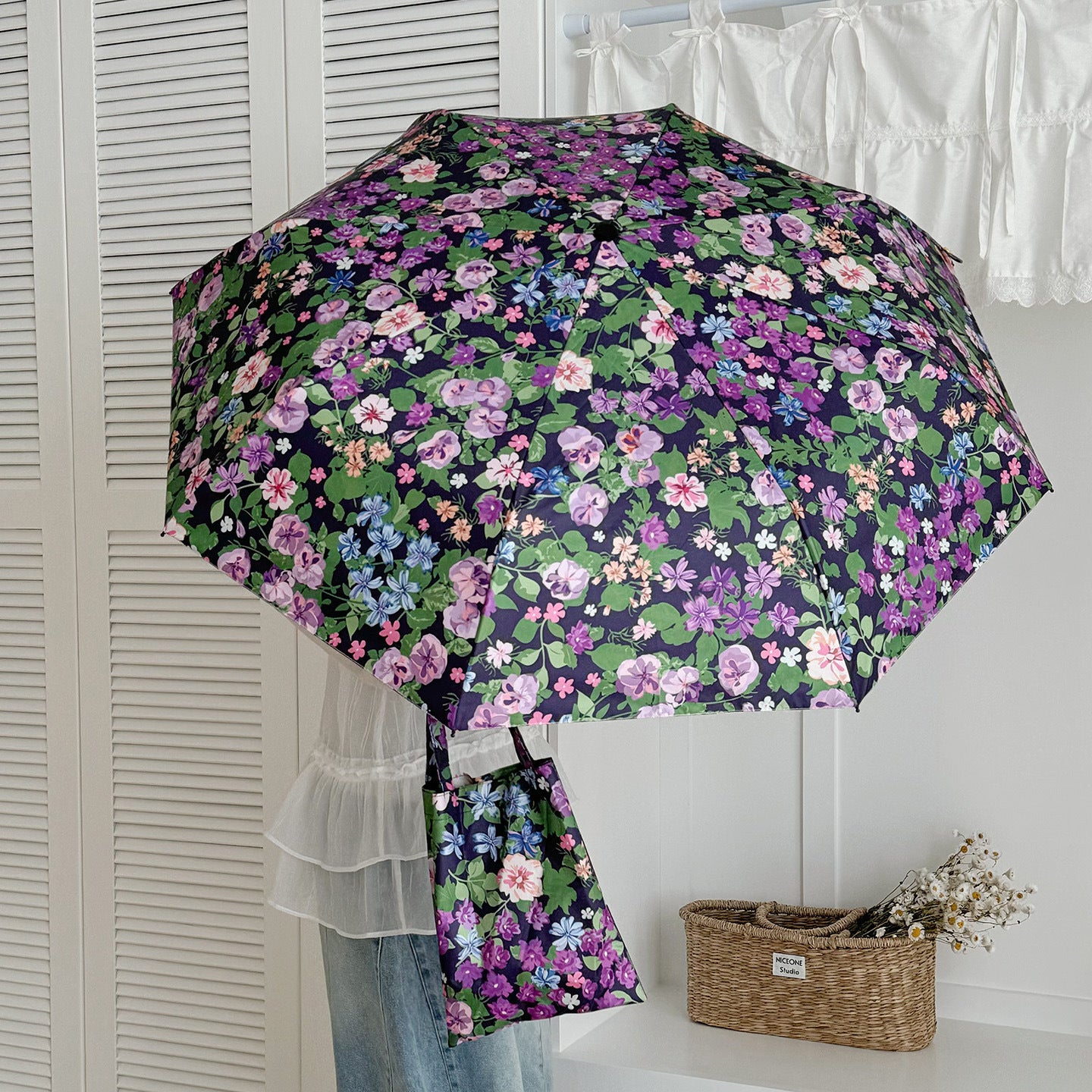 Damen Multifunktionale Umhängetasche mit floralem Design Karnz