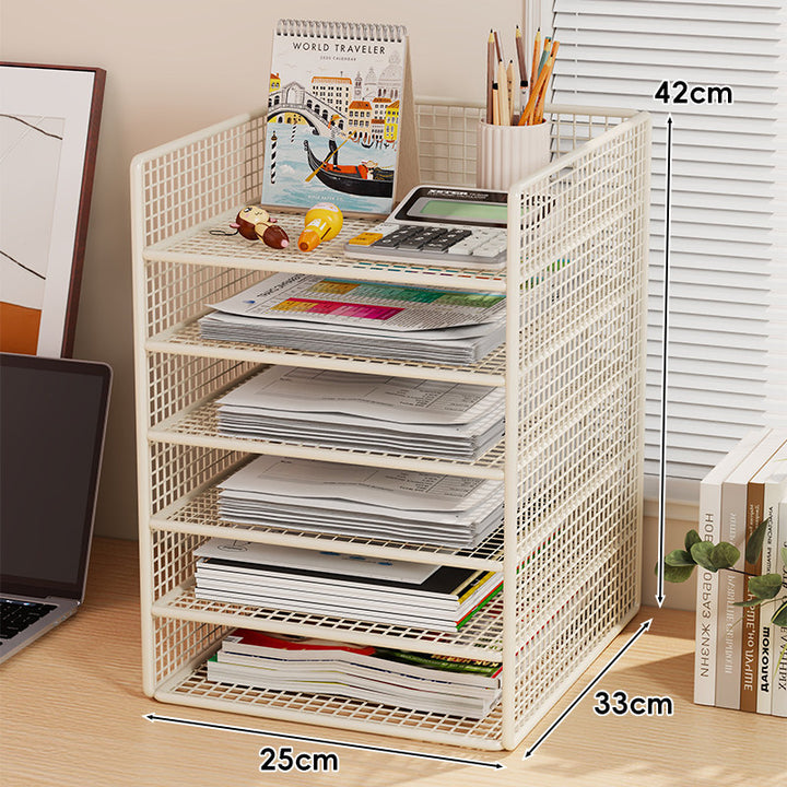 Belüfteter Mesh-Dreifach-Desktop-Dokumenten- und Zeitschriftenorganisator-Rack