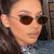 Damen modische Sonnenbrille im minimalistischen Ovaldesign Karnz