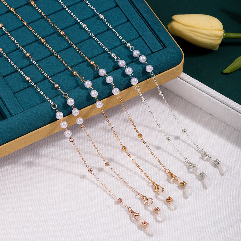 Elegante Perlen Brillenhalter Kette Karnz