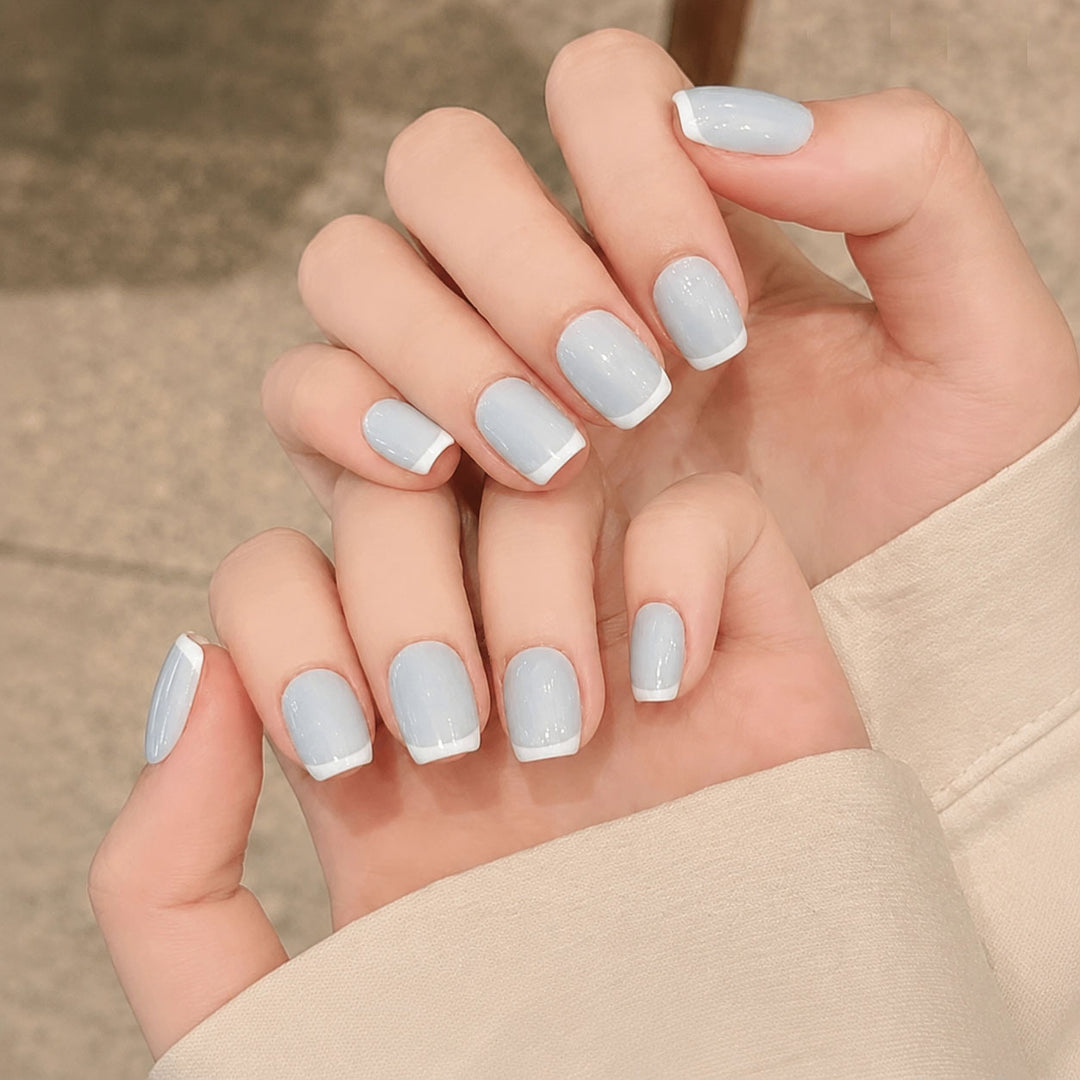 Elegantes French Tip Press-On Nagel Set Karnz