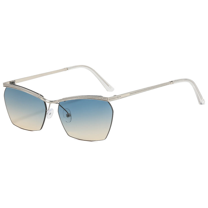 Damen Modische Sonnenbrille mit filigranem Rahmen und sanftem Farbverlauf Karnz